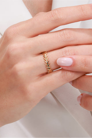 8 Ayar Taşsız Kadın Altın Minimal Hafif Kadın Eklem Yüzük