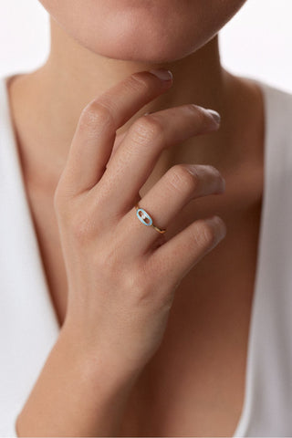 8 Ayar Trend Mineli Kadın Altın Yüzük