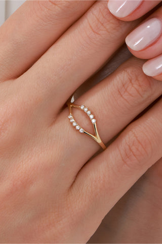 8 Ayar Trend Kadın Altın Eklem Yüzük Minimal