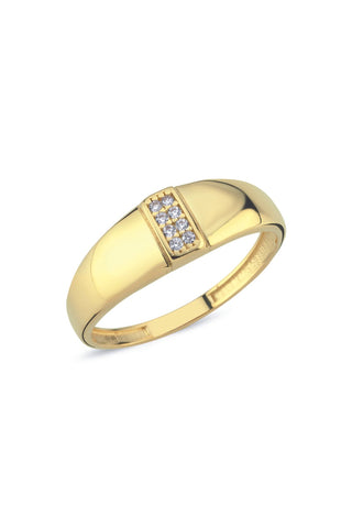 8 Ayar Trend Taşlı Minimal Altın Yüzük