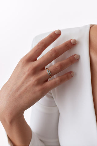 8 Ayar Trend Mineli Kadın Altın Yüzük