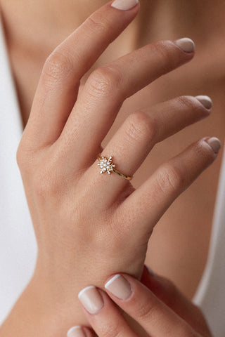 8 Ayar Altın Kartanesi Kadın Yüzük