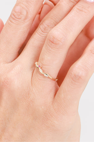 8 Ayar Yılan Desenli Taşsız Kadın Altın Yüzük