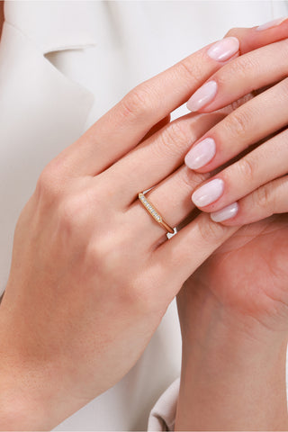 8 Ayar Altın Kadın Taşlı Eklem Yüzük