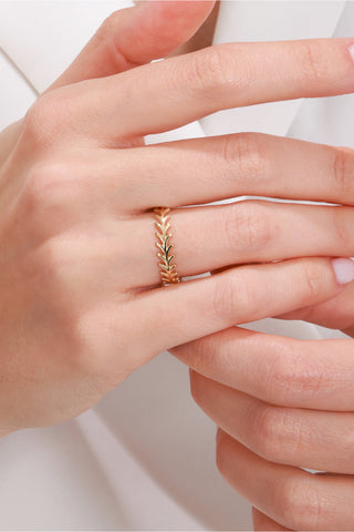 8 Ayar Taşsız Kadın Altın Minimal Hafif Kadın Eklem Yüzük