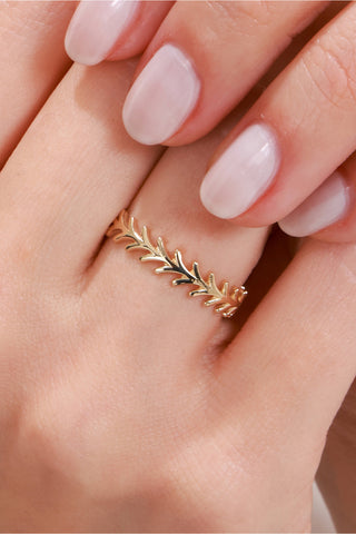 8 Ayar Taşsız Kadın Altın Minimal Hafif Kadın Eklem Yüzük