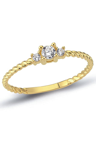 8 Ayar Taşlı Minimal Kadın Altın Eklem Yüzük