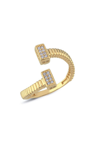 8 Ayar Açık Uçlu Vurgulu Kadın Altın Yüzük