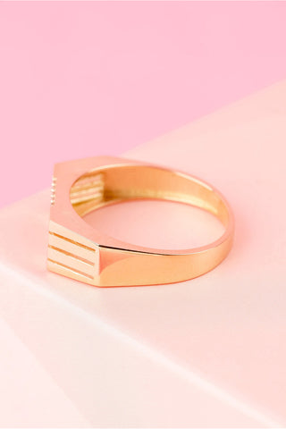 8 Ayar Taşlı Şık Lüks Kadın Altın Yüzük