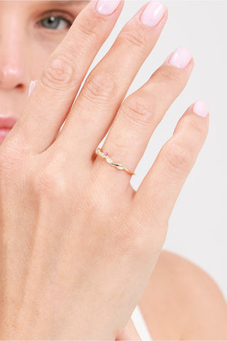 8 Ayar Yılan Desenli Taşsız Kadın Altın Yüzük