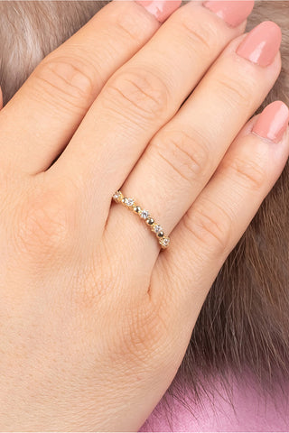 8 Ayar 5 Taşlı Minimal Hafif Kadın Altın Yüzük