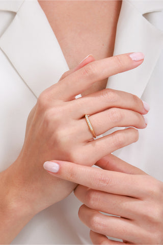 8 Ayar Altın Kadın Taşlı Eklem Yüzük