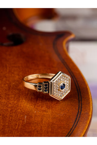 8 Ayar Şık Vintage Kadın Altın Yüzük