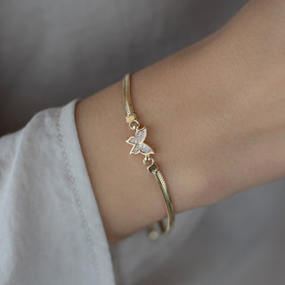 14 Ayar Altın Kelebek Kadın Bileklik