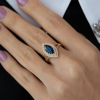 14 Ayar Mekik Taşlı Kadın Yüzük Mekik Taşlı Yüzük