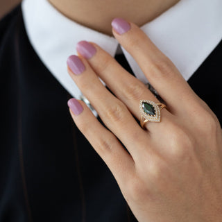 14 Ayar Mekik Taşlı Kadın Yüzük Mekik Taşlı Yüzük