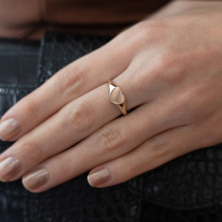 14 Ayar Altın Kalp Kadın Yüzük Kalp Yüzük