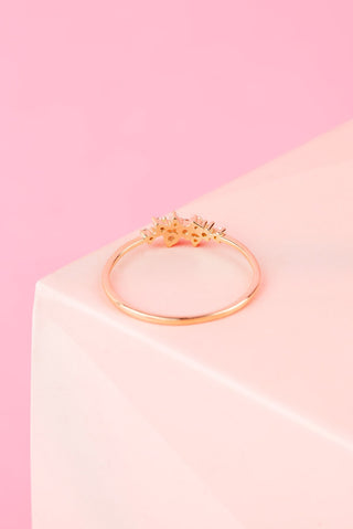 14 Ayar Altın Taşlı Minimal Kadın Yüzük