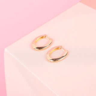 14 Ayar Altın Oval Kadın Küpe KP04 &